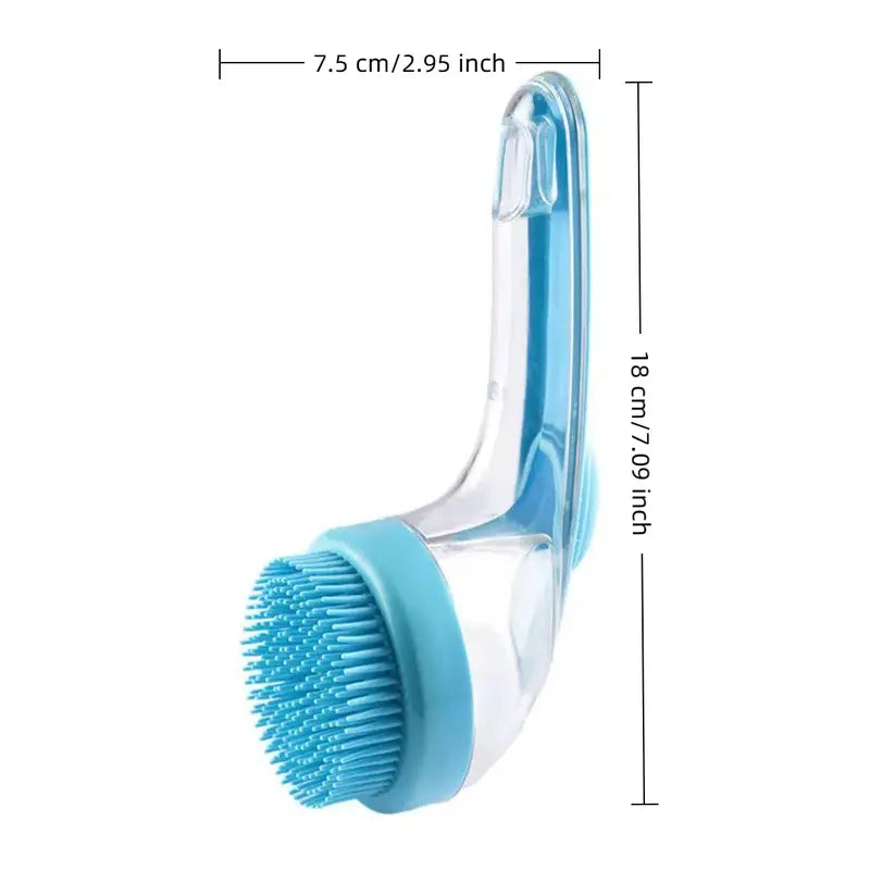 2026 New Universal 2-In-1 Pet Bath Brush - Ergo Grip, Plastic Body, Built-In Soap Dispenser, 8In×3In×4In Massage Aid, Reduces Shed While Washing, Boosts Blood Circulation for Dogs & Cats (Home Supplies)