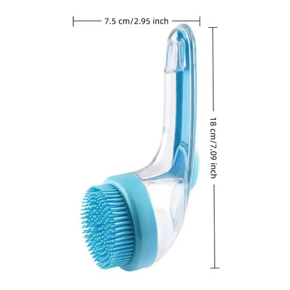 2026 New Universal 2-In-1 Pet Bath Brush - Ergo Grip, Plastic Body, Built-In Soap Dispenser, 8In×3In×4In Massage Aid, Reduces Shed While Washing, Boosts Blood Circulation for Dogs & Cats (Home Supplies)