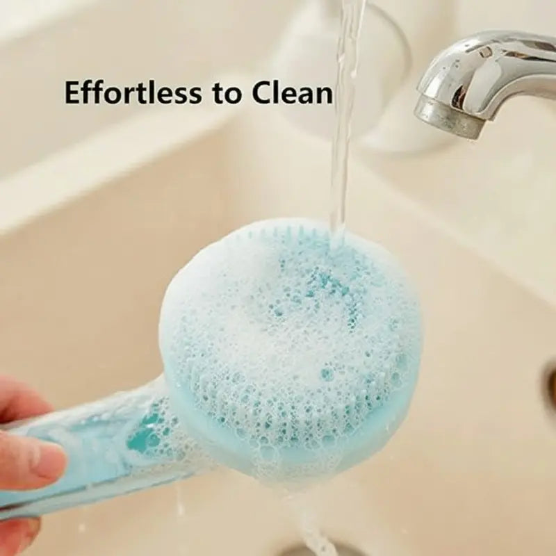2026 New Universal 2-In-1 Pet Bath Brush - Ergo Grip, Plastic Body, Built-In Soap Dispenser, 8In×3In×4In Massage Aid, Reduces Shed While Washing, Boosts Blood Circulation for Dogs & Cats (Home Supplies)